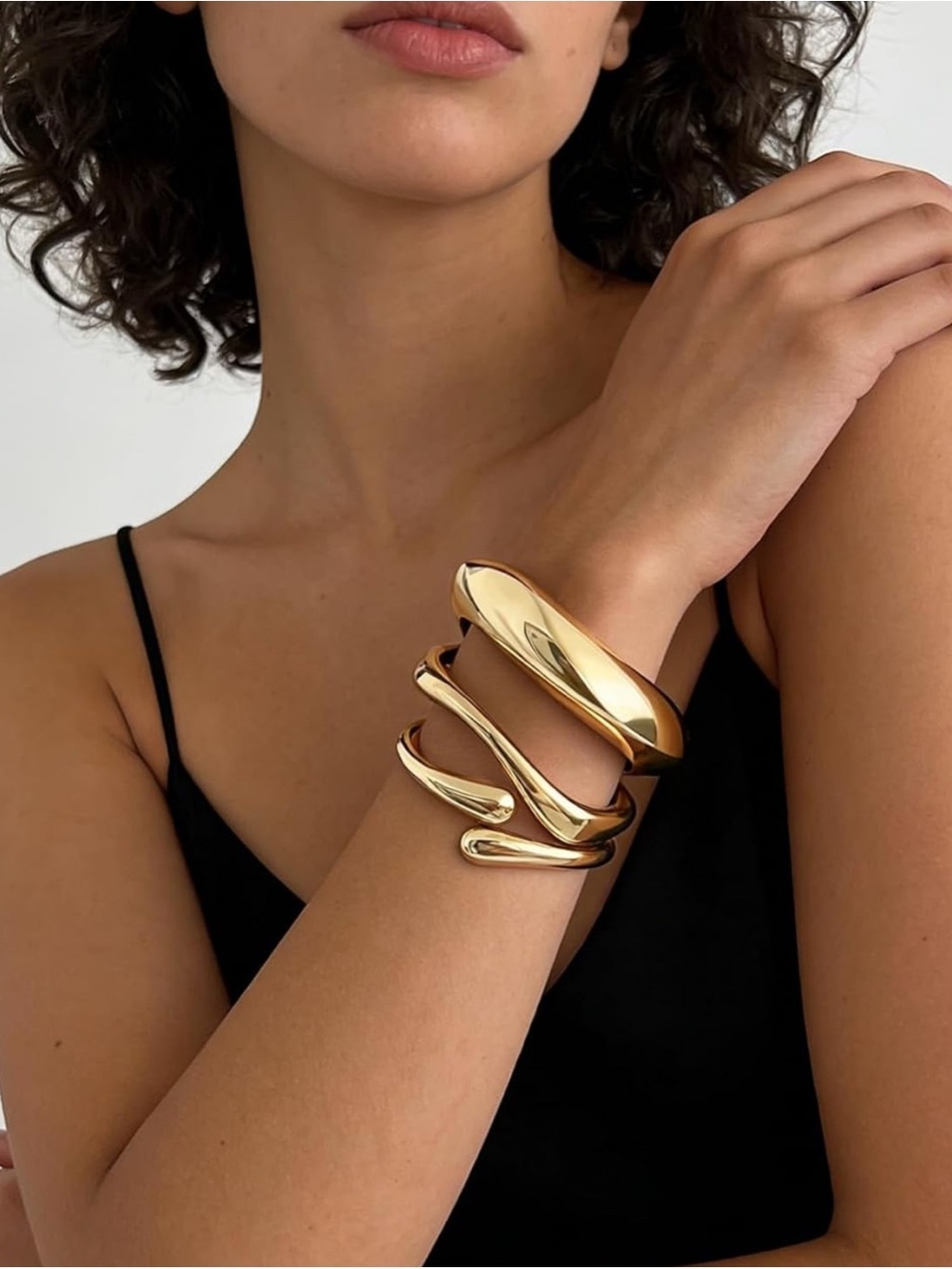 NEW! 14K Gold Plated Trendy Statement Bangle Bracelets